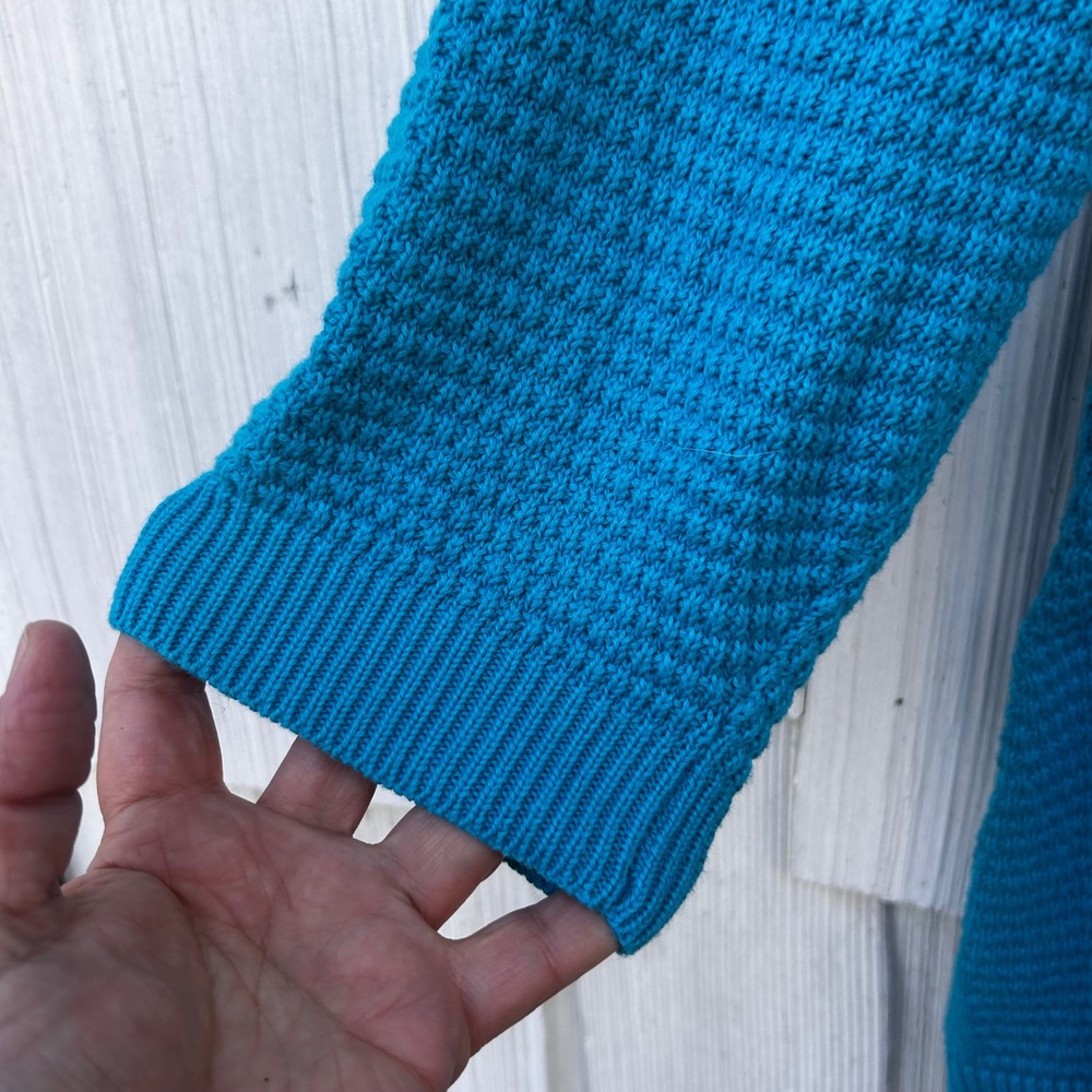 Lane Bryant Teal Blue Textured Knit Tunic Sweater Plus Size 22/24 Raglan Sleeve - Picture 4 of 7